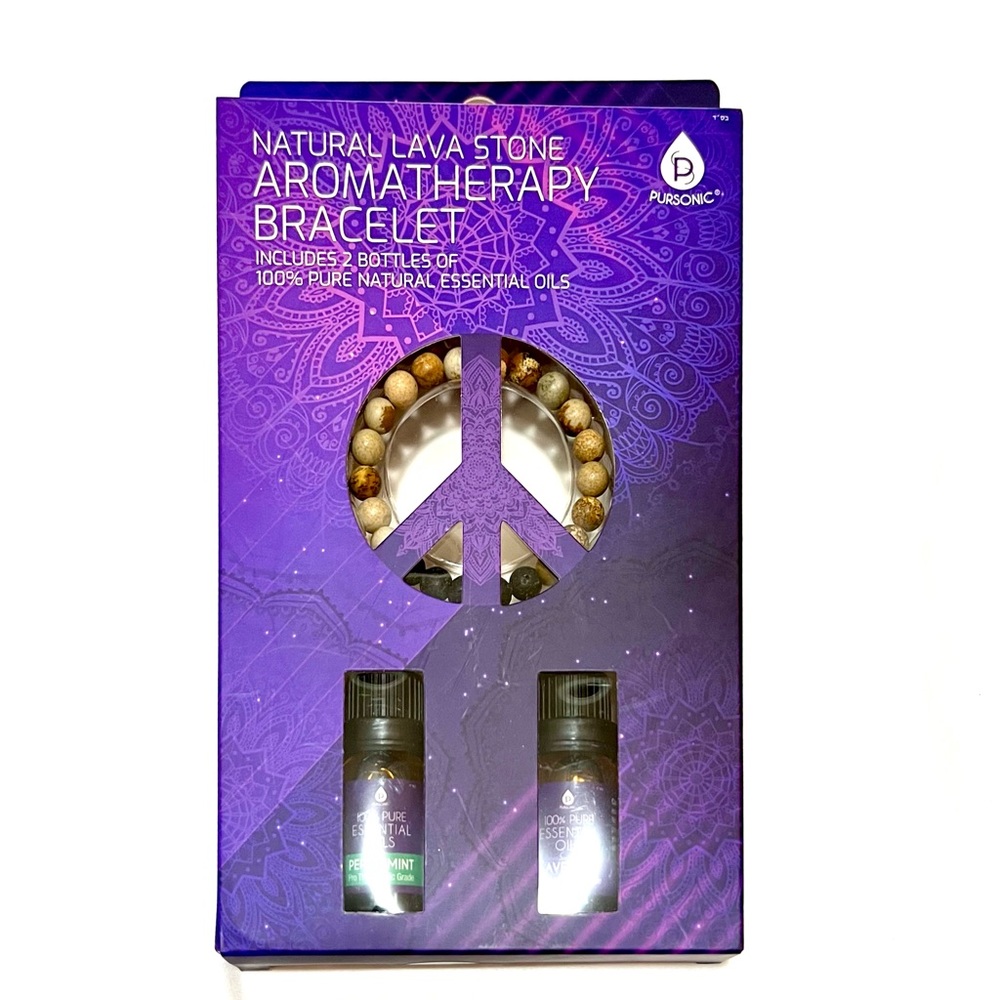 Pursonic Natural Lava Stone Aromatherapy Bracelet With Natural Essential Oils